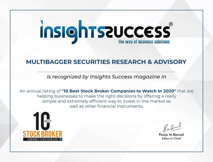 Insights Success recognition certificate 2020